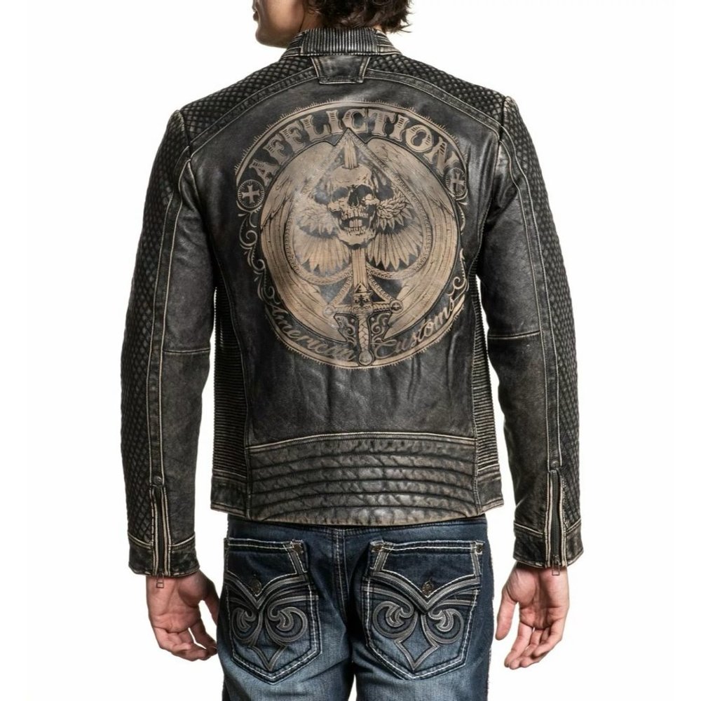 AFFLICTION Men's Jacket ONYX BLADE LEATHER JACKET - Picture 5 of 11